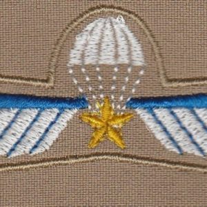 Nīderlandes izplētņlēcēju zīme 'Parawing Brevet A' uz smilškrāsas pamata (ID387)