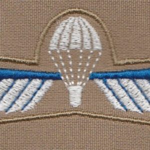 Nīderlandes izplētņlēcēju zīme ‘Parawing Brevet B’ uz smilškrāsas pamata (ID421)