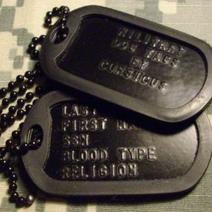 ASV Armijas identifikācijas žetoni DOG TAGS melnā krāsā (ID356)
