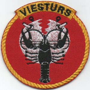 JS kuģa VIESTURS emblēmas uzšuve