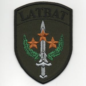 NBS MKB 1. Mehanizētā kājnieku bataljona olīvkrāsas uzšuve kaujas formas tērpam. kopija (ID1897)