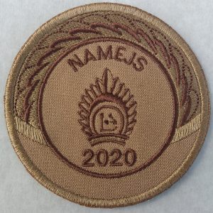 NBS mācību NAMEJS 2020 smilškrāsas uzšuve (ID1258)