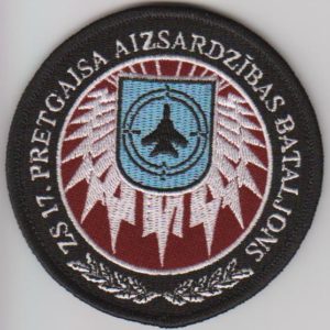 Zemessardzes 17. pretgaisa aizsardzības bataljona vecā parauga uzšuve