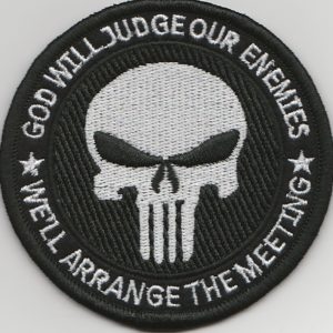 ISAF. Motivācijas uzšuve PUNISHER melna (ID296)