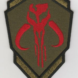 ZVAIGŽŅU KARI (STAR WARS). Boba Fett Mandalorian Bantha Skull GALVU MEDNIEKU uzšuve.